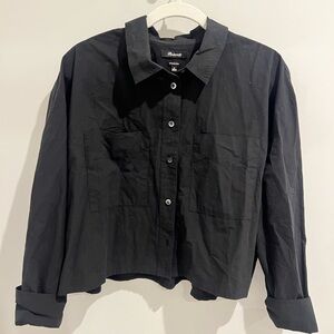 Madewell cropped cotton collared button up